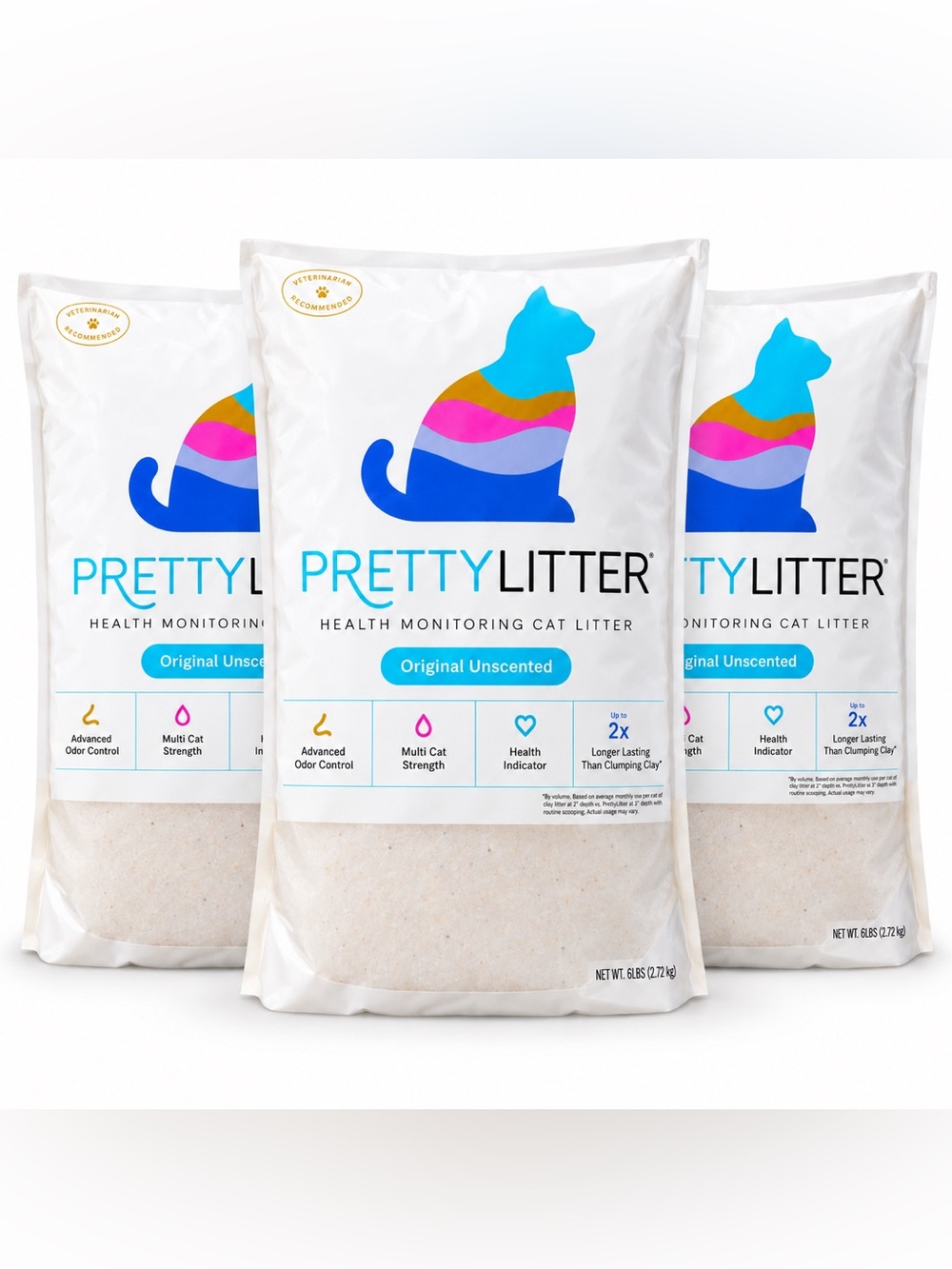 PrettyLitter Original Unscented Health Monitoring Cat Litter 6 lb Bag New bundle